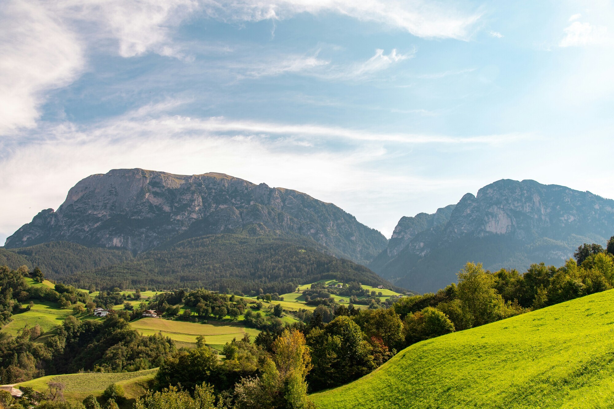 Mountain range, hills and woods