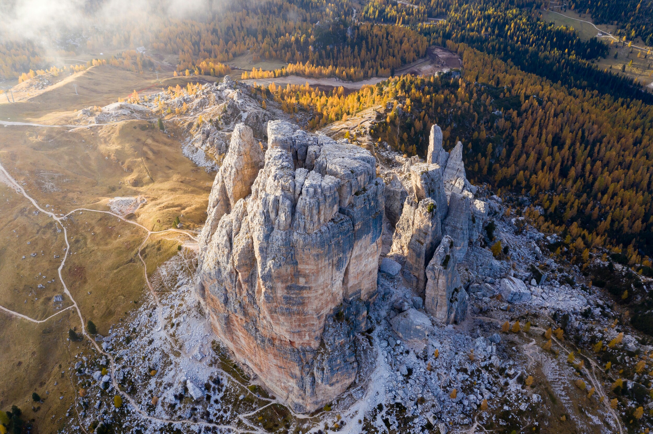 Mountain peaks and landscape with golden colours