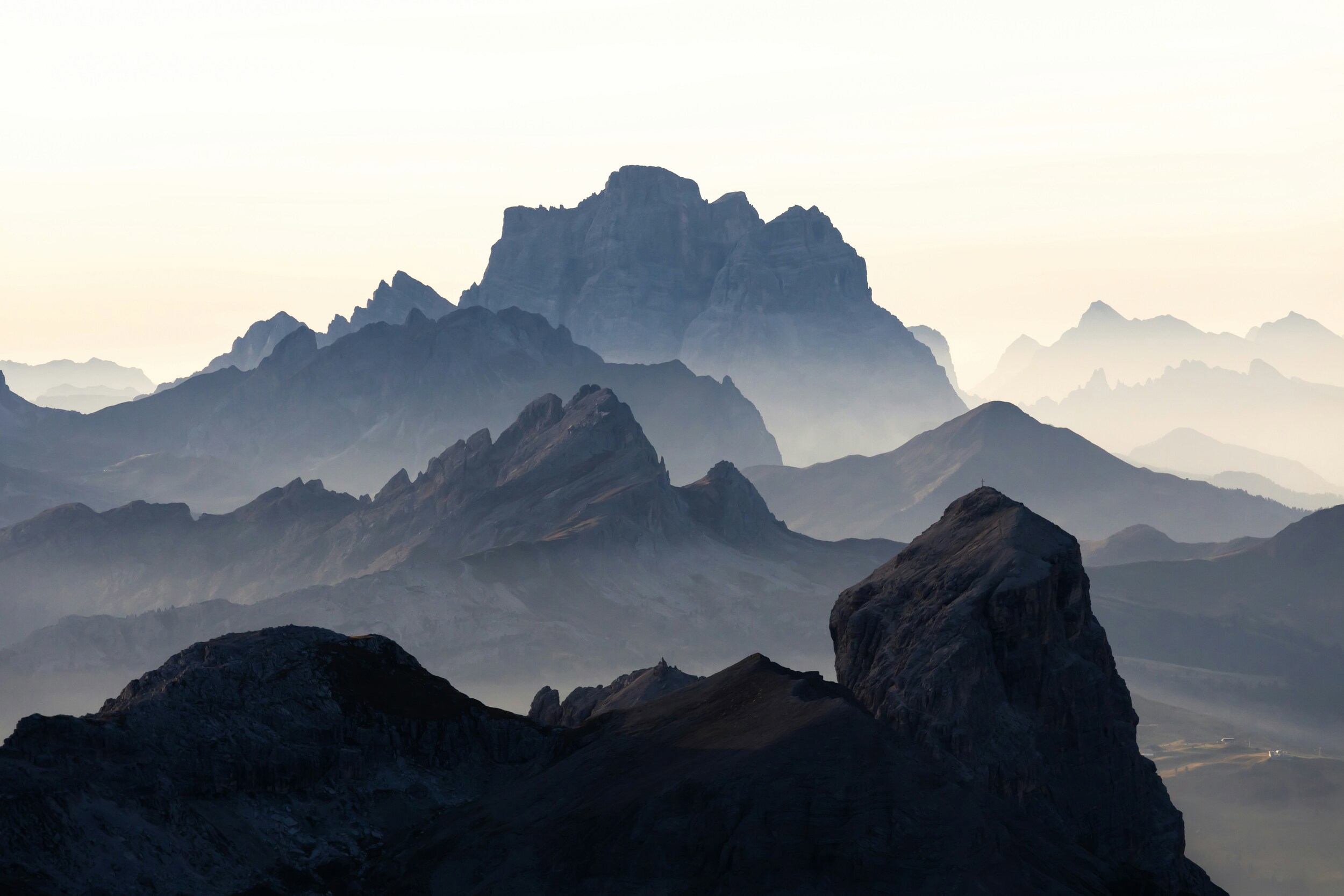 Rugged rocky landscape in aerial perspective